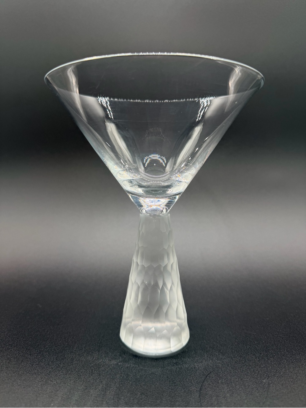Artland Prescott Martini Glass Frosted Honeycomb Faceted Stem Replacement 6.75"